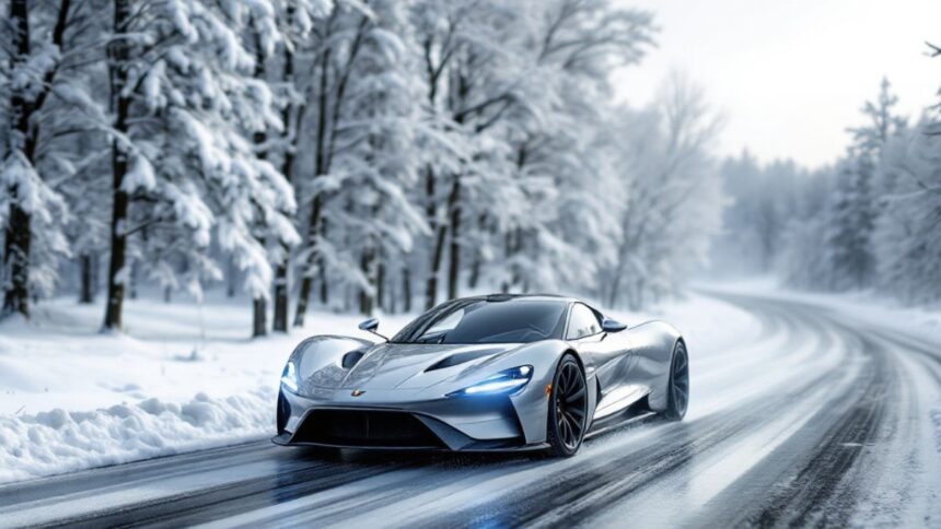 Car Slides on Icy Road